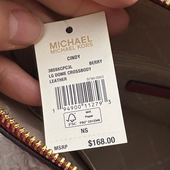 Michael Kors Wine Crossbody Bag with Gold Accents - Picture 3 of 9